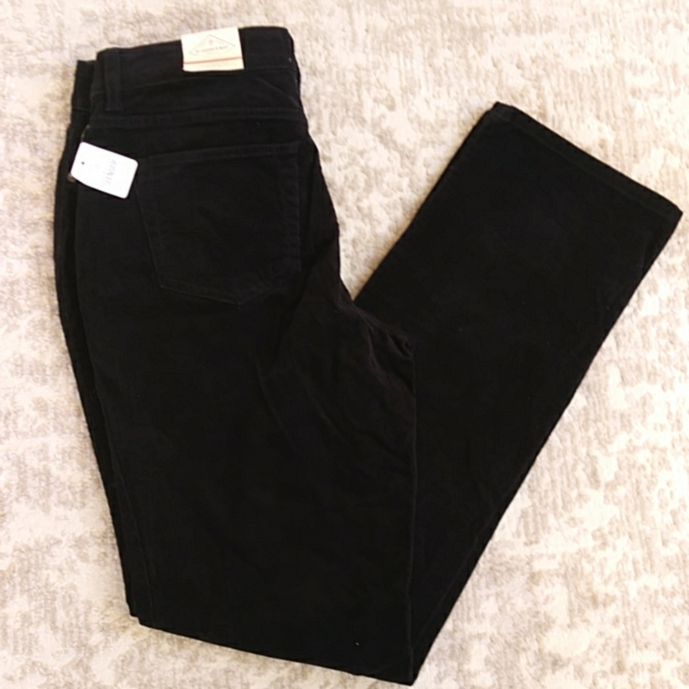 NEW St. John's Bay Secretly Slender Corduroy Pants 10 Black